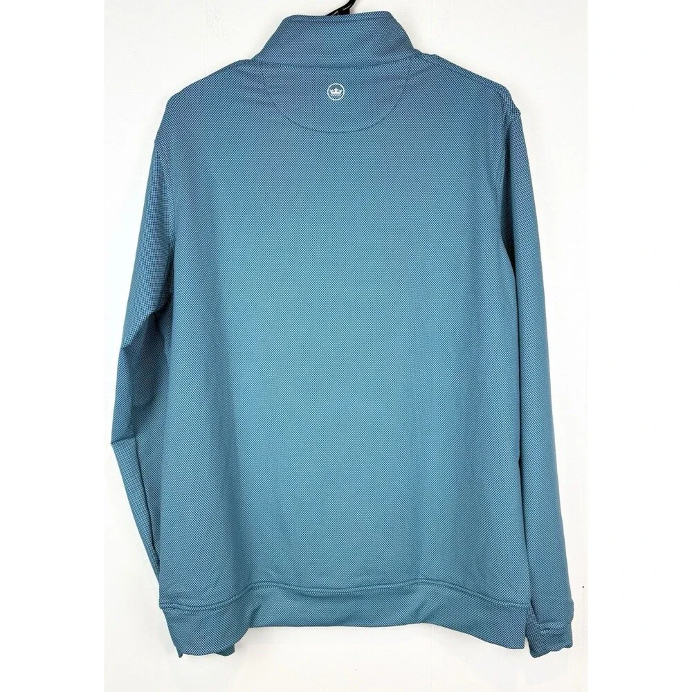 Peter Millar Men's Performance Quarter Zip MED Long Sleeve Green Teal